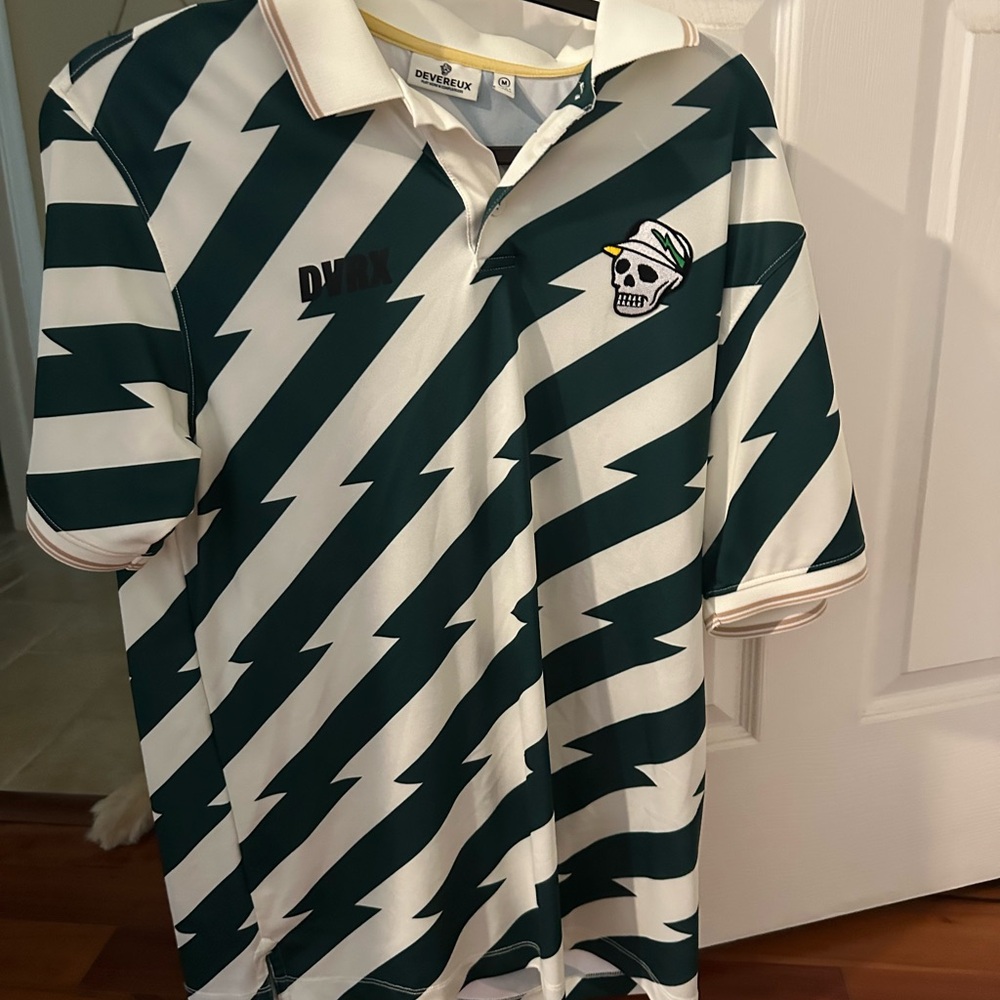 DVRX Green and White Lightning Men's Polo Shirt